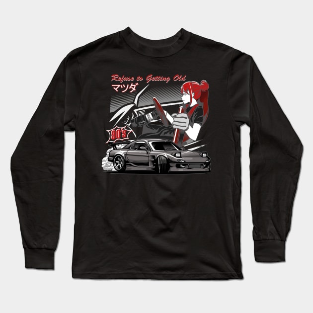 Mazda RX7 Long Sleeve T-Shirt by JDMAPEX